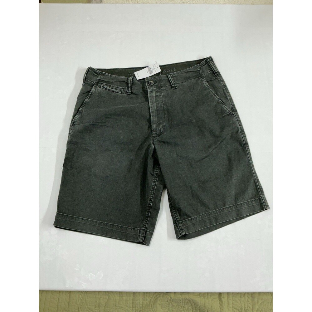 American Eagle Outfitters Men's Flat Front Shorts - Charcoal Gray